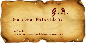 Gerstner Malakiás névjegykártya